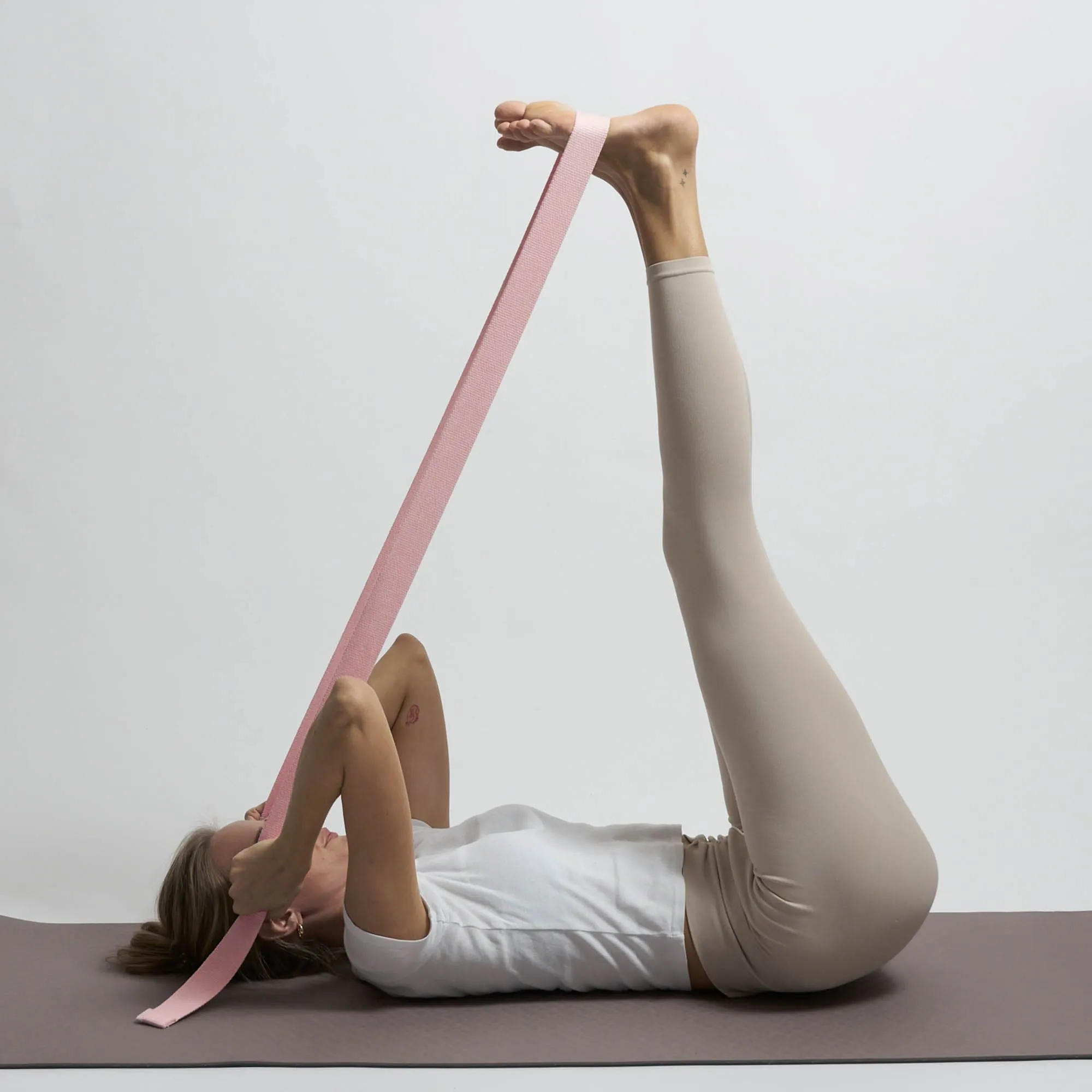 Natural Cotton Yoga Strap | Blush Pink