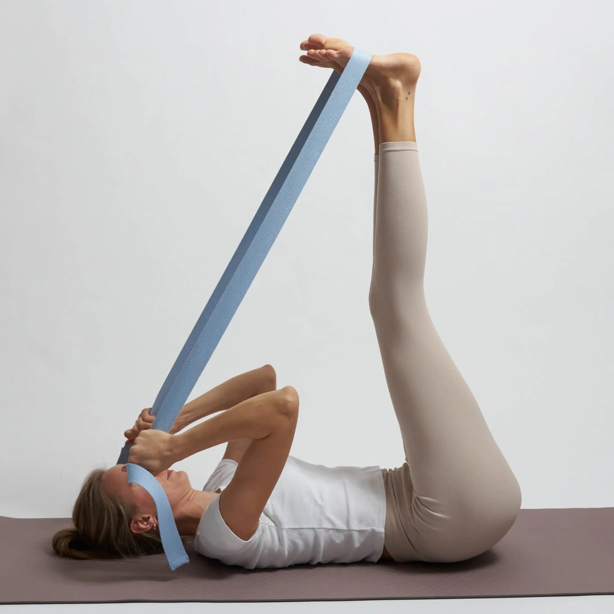Natural Cotton Yoga Strap | Dusty Blue