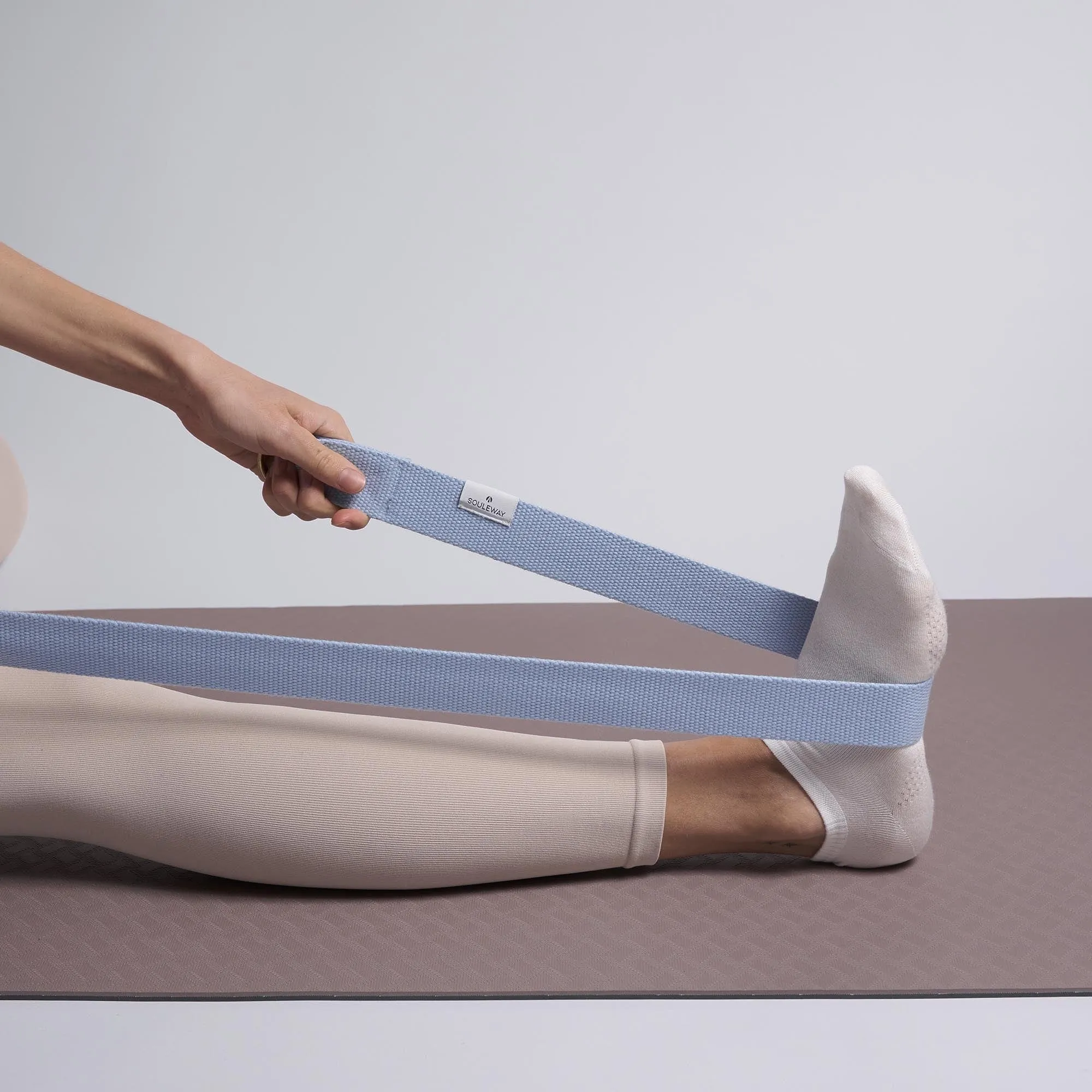Natural Cotton Yoga Strap | Dusty Blue