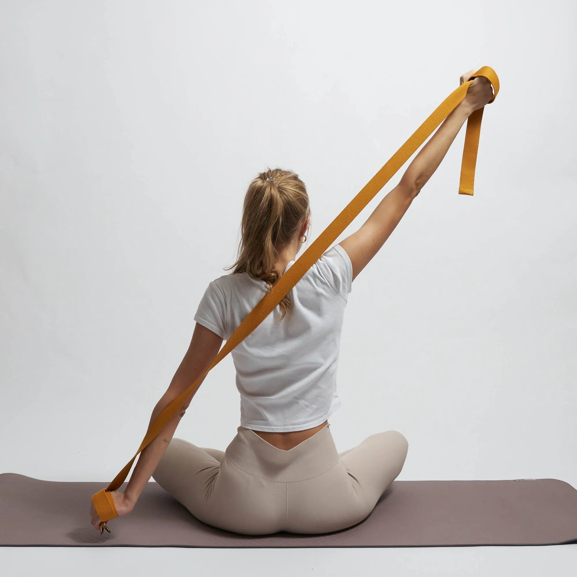 Natural Cotton Yoga Strap | Mustard Yellow