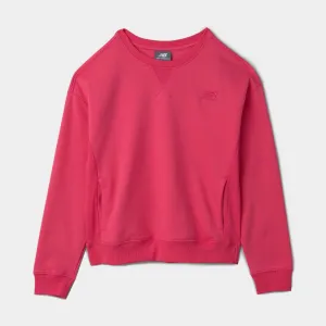 New Balance Junior Girls' Boxy Ribbed Crewneck / Dragon Berry
