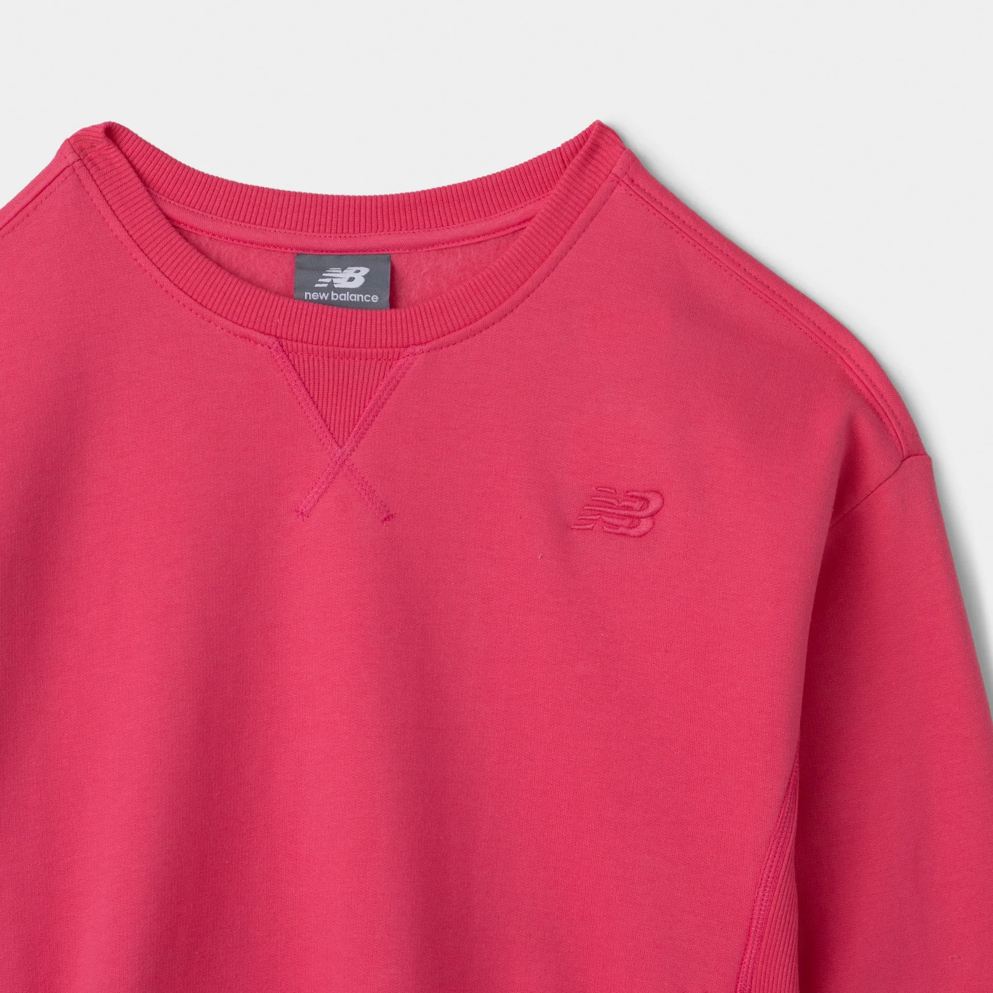 New Balance Junior Girls' Boxy Ribbed Crewneck / Dragon Berry