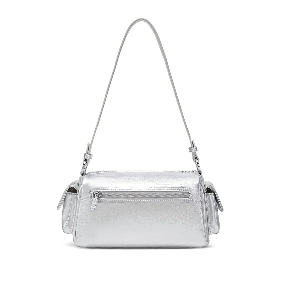 Nova Vegan Leather Shoulder Bag | Silver