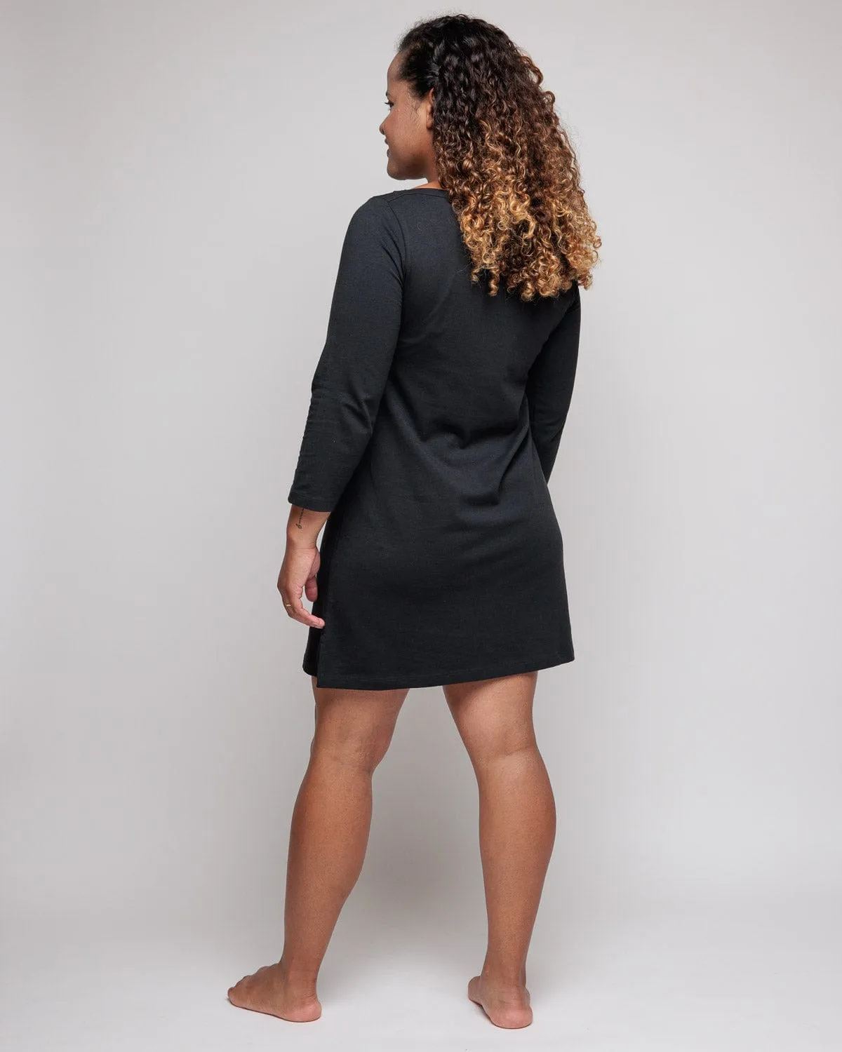 Nursing Tunic Cotton Dress | Charcoal