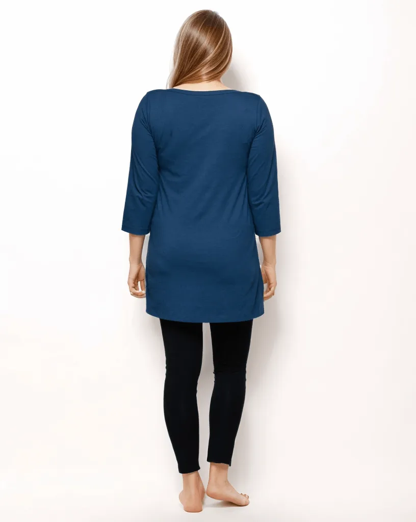 Nursing Tunic Cotton Dress | Navy