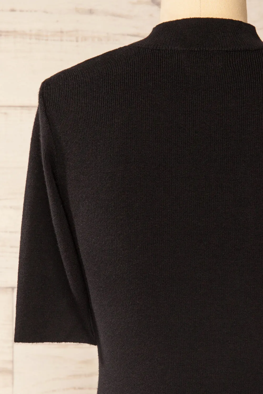 Palermo Black | Short Sleeve Mock Neck Top