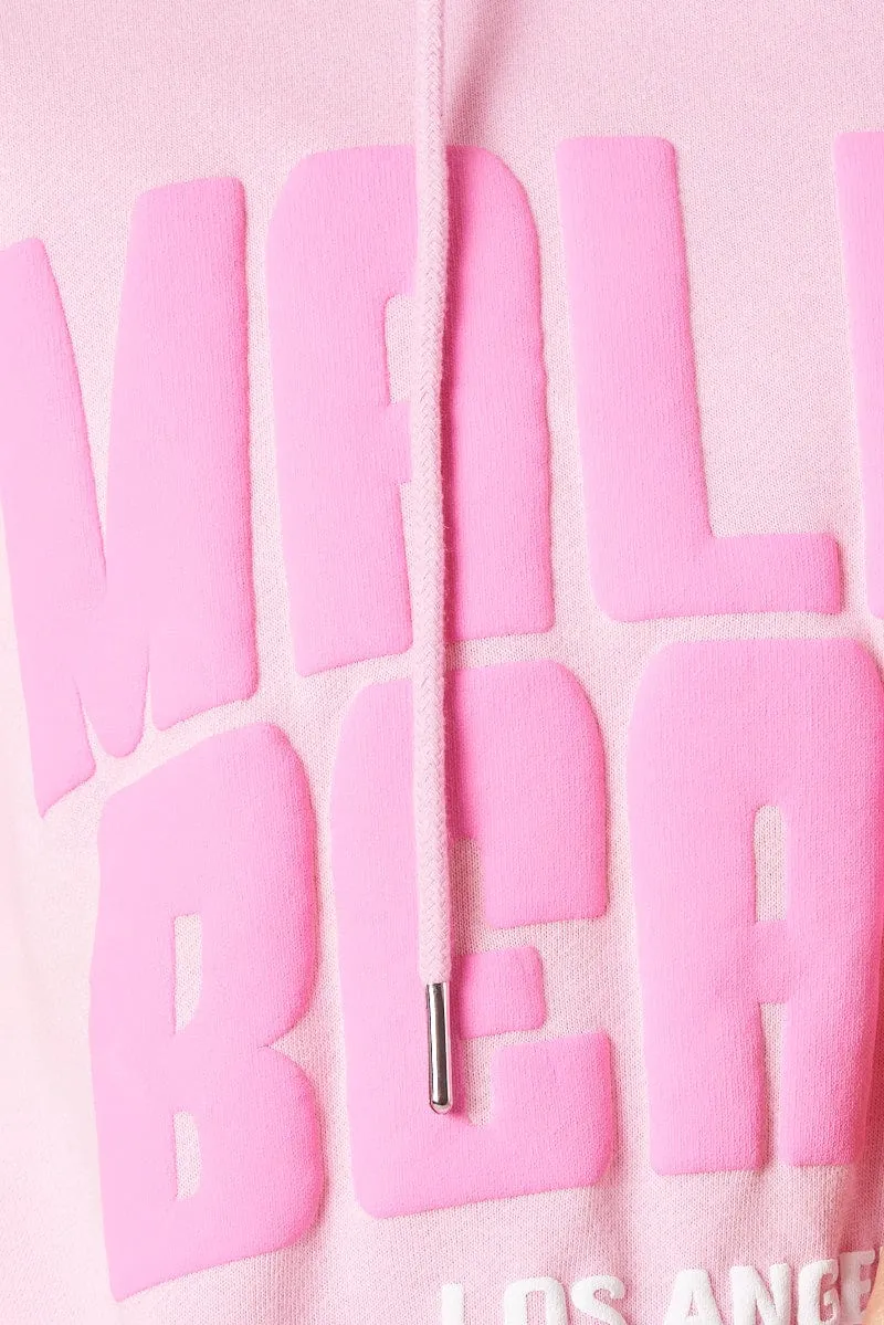 Pink Graphic Hoodie Sweater Long Sleeve