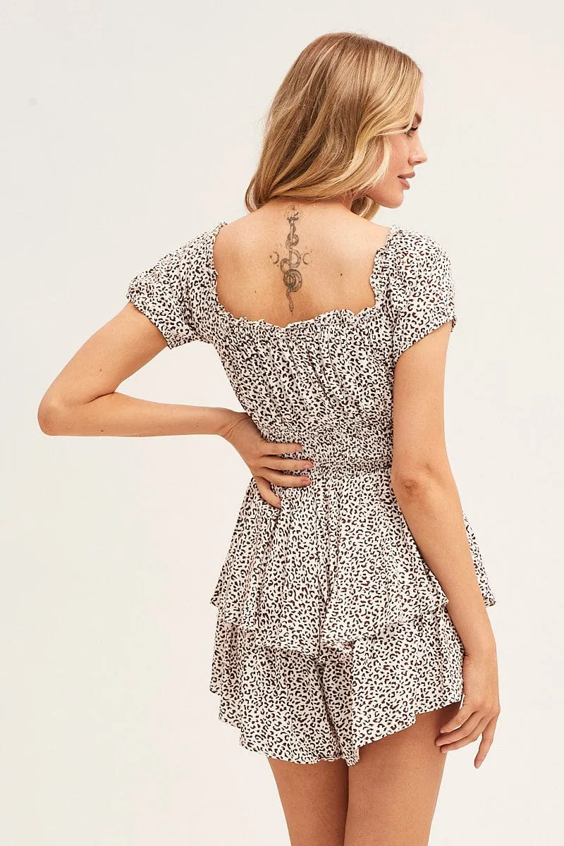 Print Playsuit Short Sleeve
