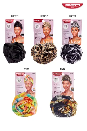 RED BY KISS PRE-TIED TURBAN TOP KNOT - 3 TYPES