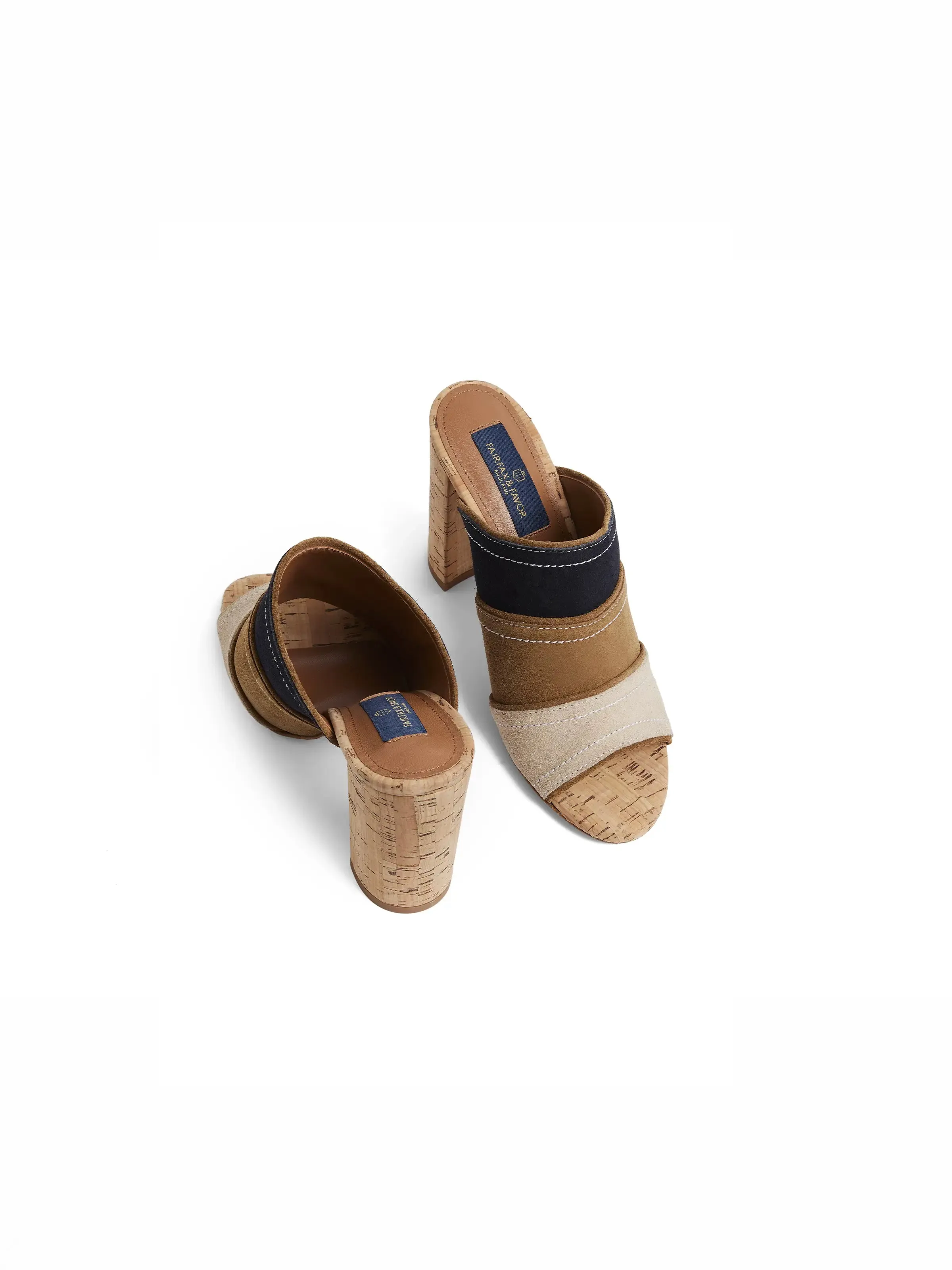 Santorini Heeled Mule - Tri-Colour