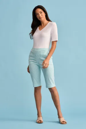 Seersucker Stripe Short - Turquoise Stripe