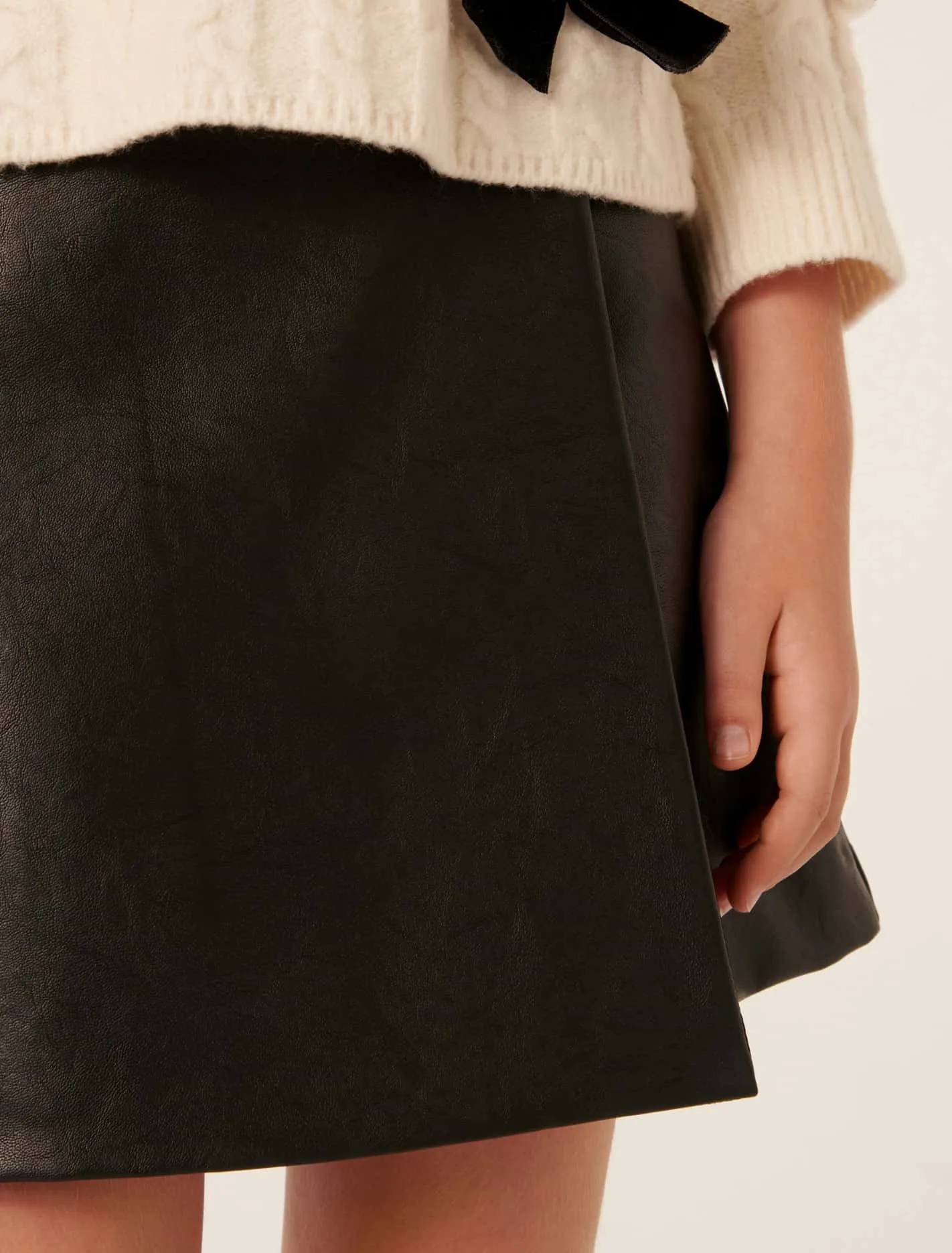 Sharita Teen Faux Leather Mini Skirt