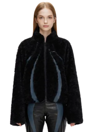 Sherpa Leather Patchwork Jacket