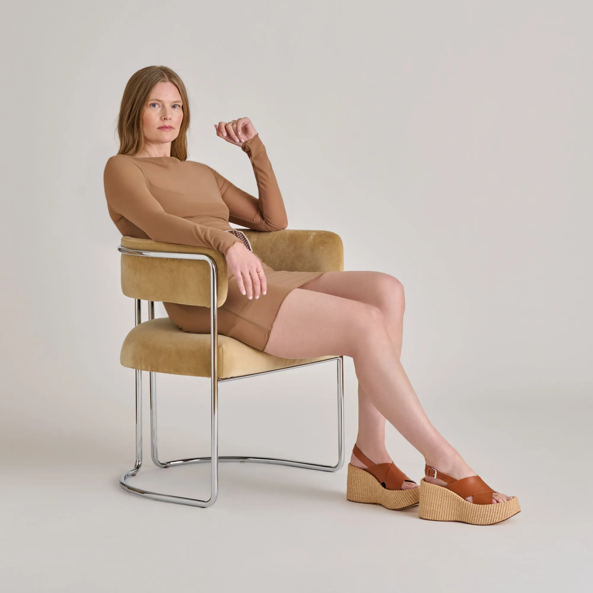 SKYLAR WEDGES BROWN LEATHER