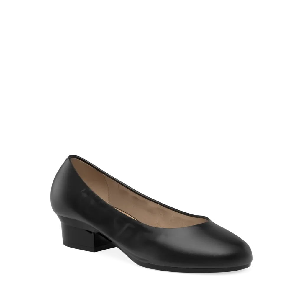 The Ballet Pump - Coal Leather 3 Block
