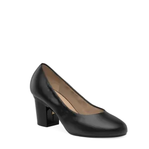 The Ballet Pump - Coal Leather 3 Block
