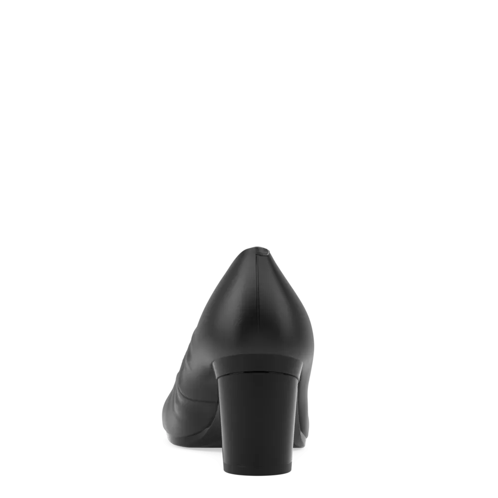 The Ballet Pump - Coal Leather 3 Block