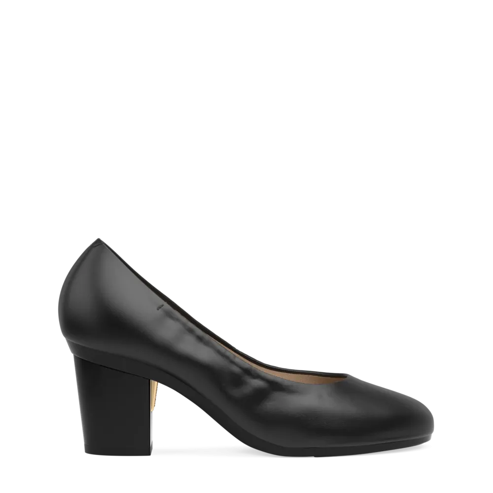 The Ballet Pump - Coal Leather 3 Block