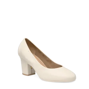 The Ballet Pump - Ivory Leather 3 Block