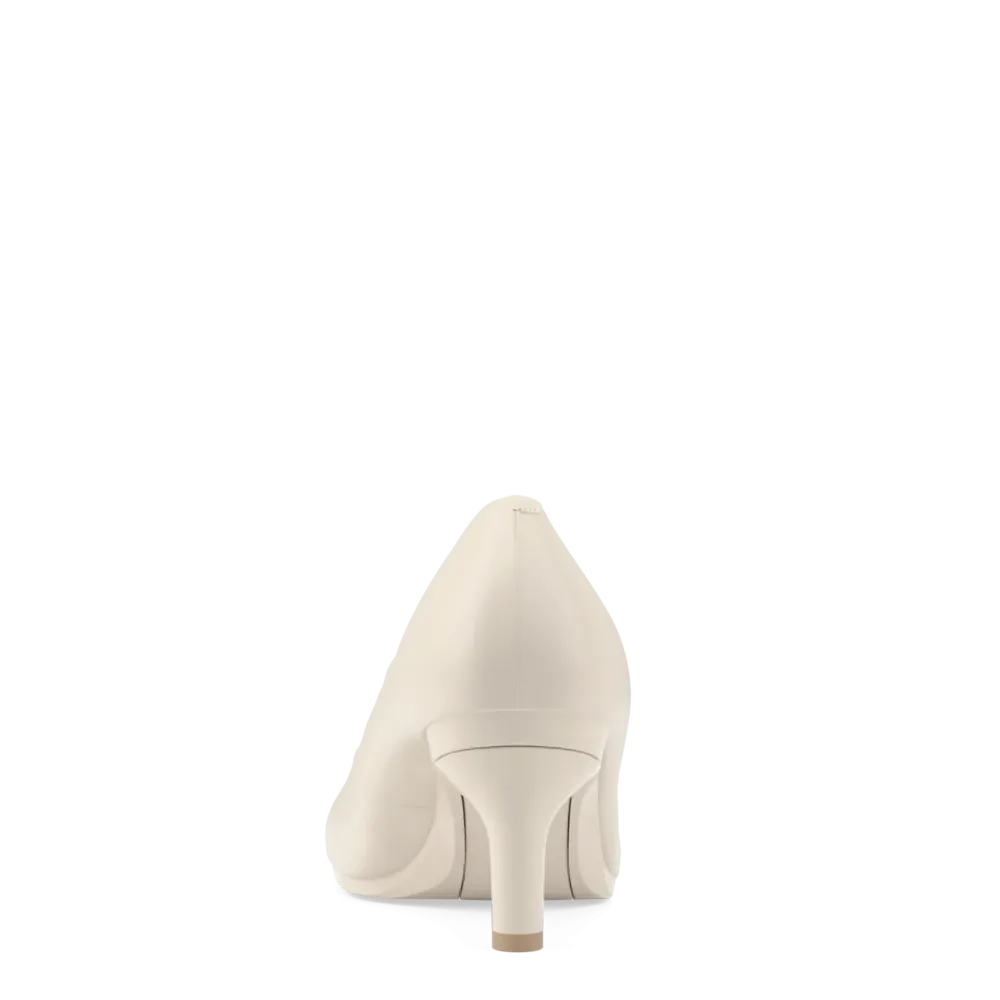 The Ballet Pump - Ivory Leather 3 Stiletto