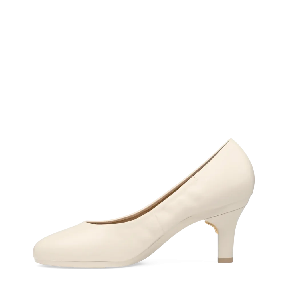 The Ballet Pump - Ivory Leather 3 Stiletto