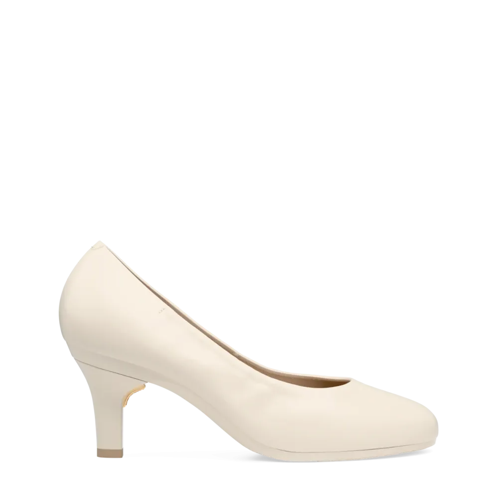 The Ballet Pump - Ivory Leather 3 Stiletto