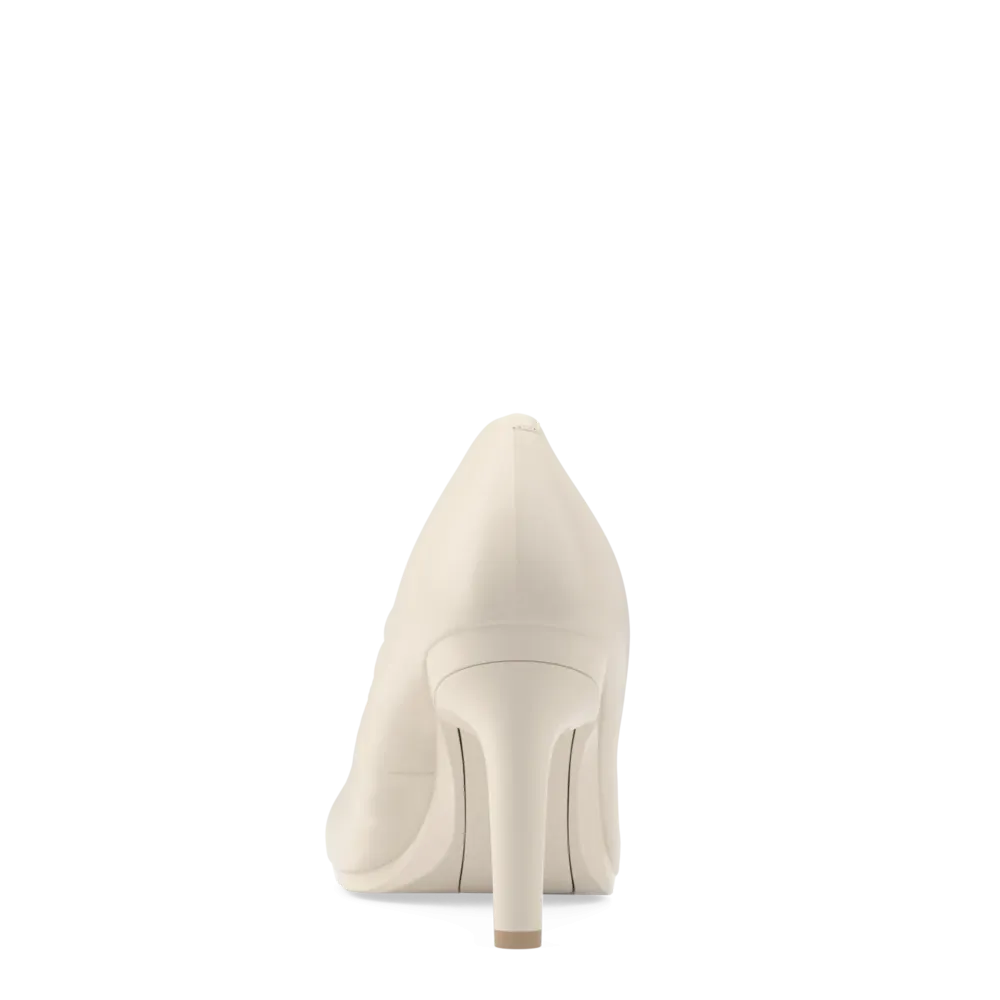 The Ballet Pump - Ivory Leather 4 Stiletto
