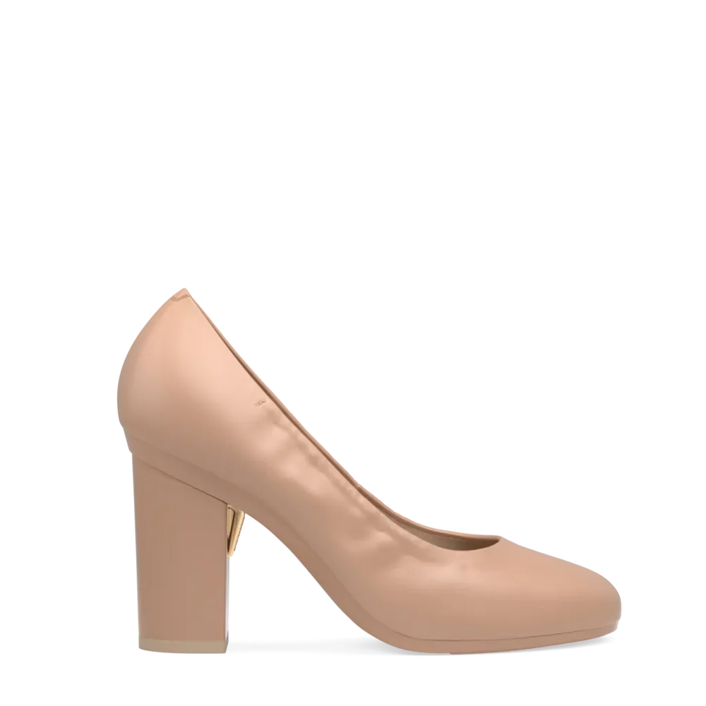 The Ballet Pump - Latte Stretch Leather 4 Block - FINAL SALE