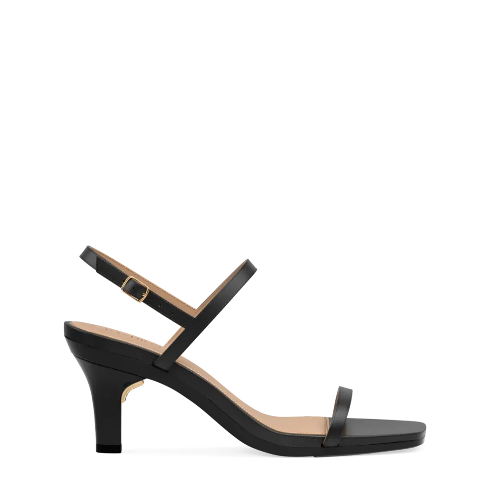 The Miranda - Coal Leather 3 Stiletto