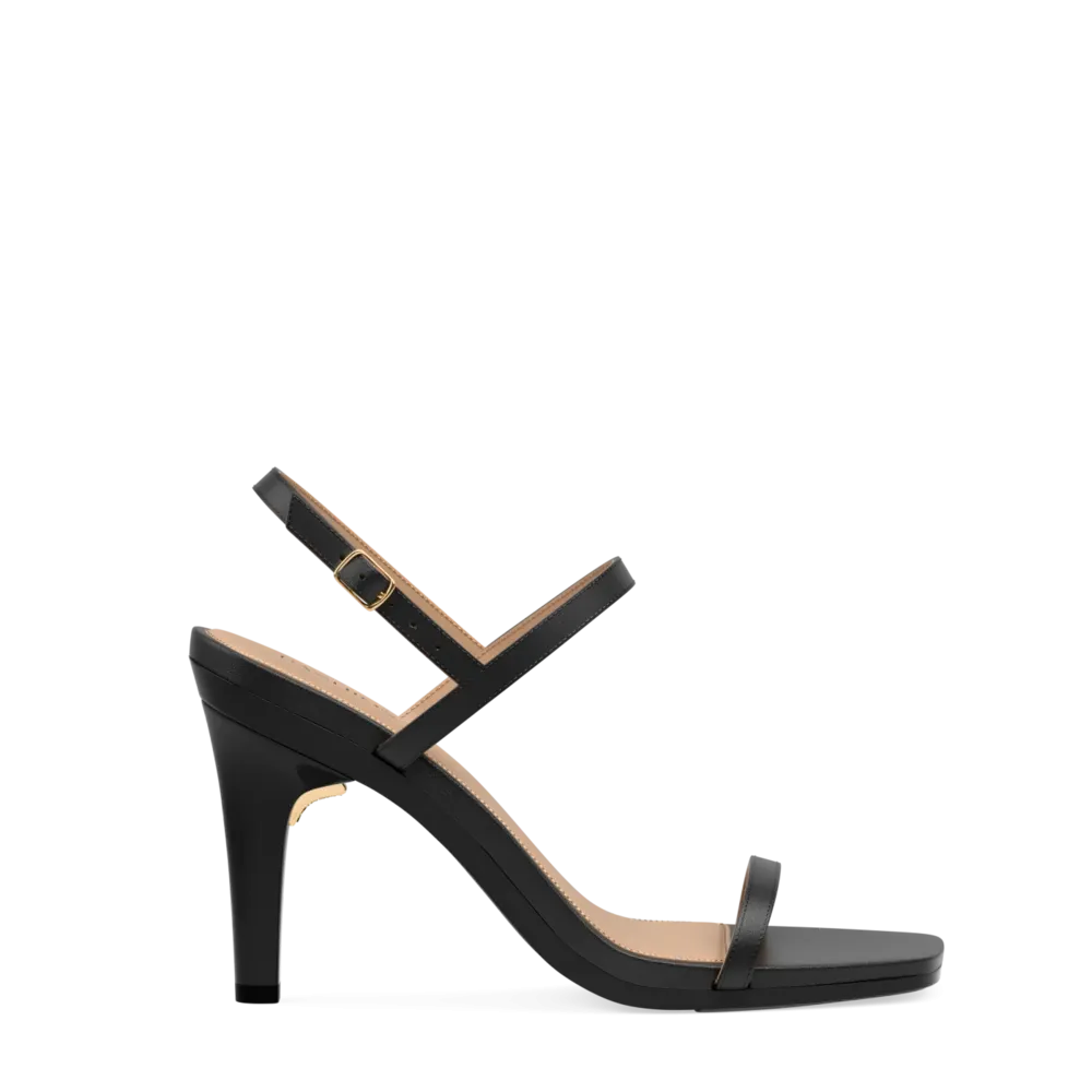 The Miranda - Coal Leather 4 Stiletto