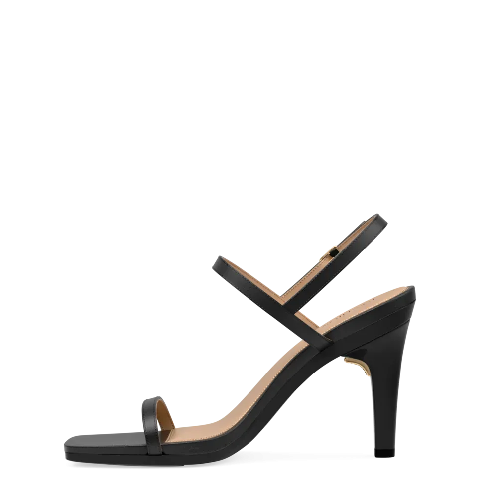 The Miranda - Coal Leather 4 Stiletto