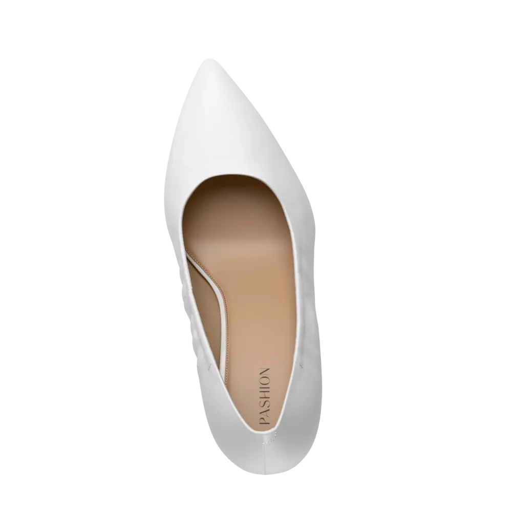 The Pump - White Leather