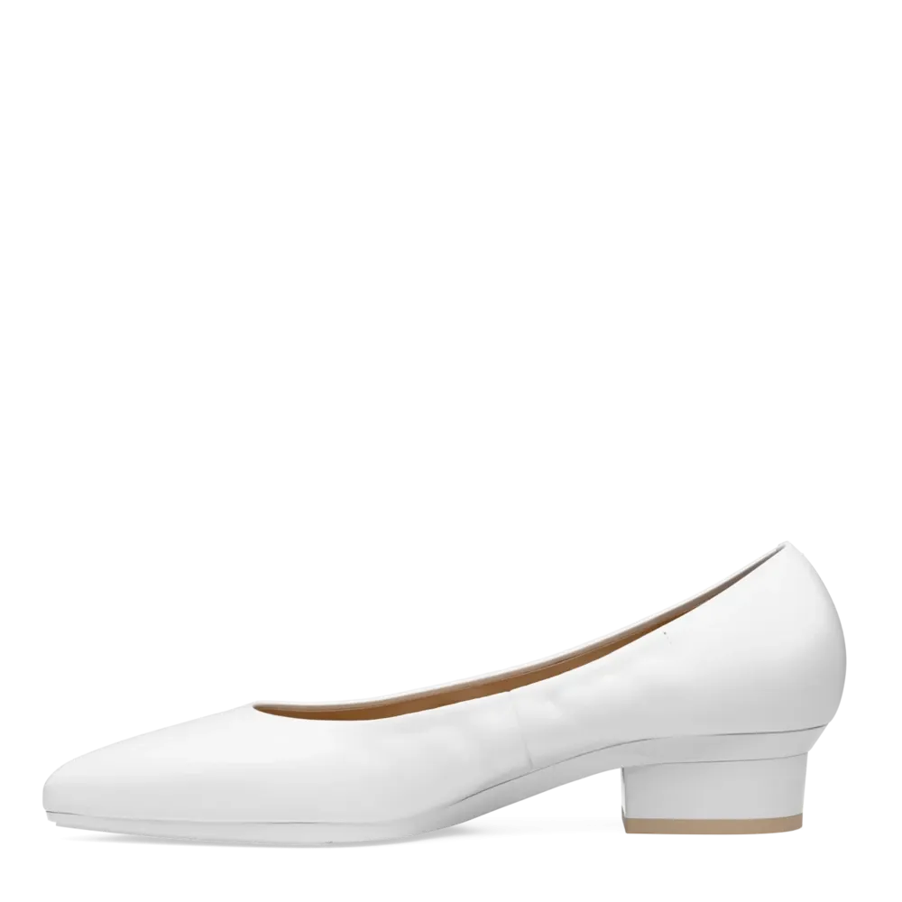 The Pump - White Leather