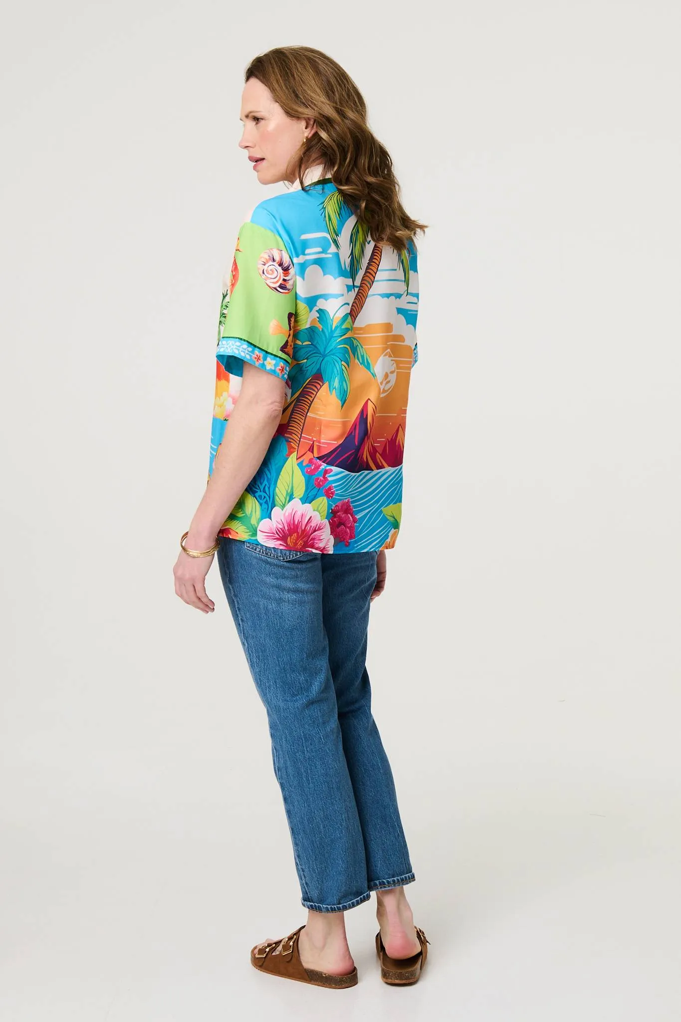 Tropical Print Short Sleeve Shirt