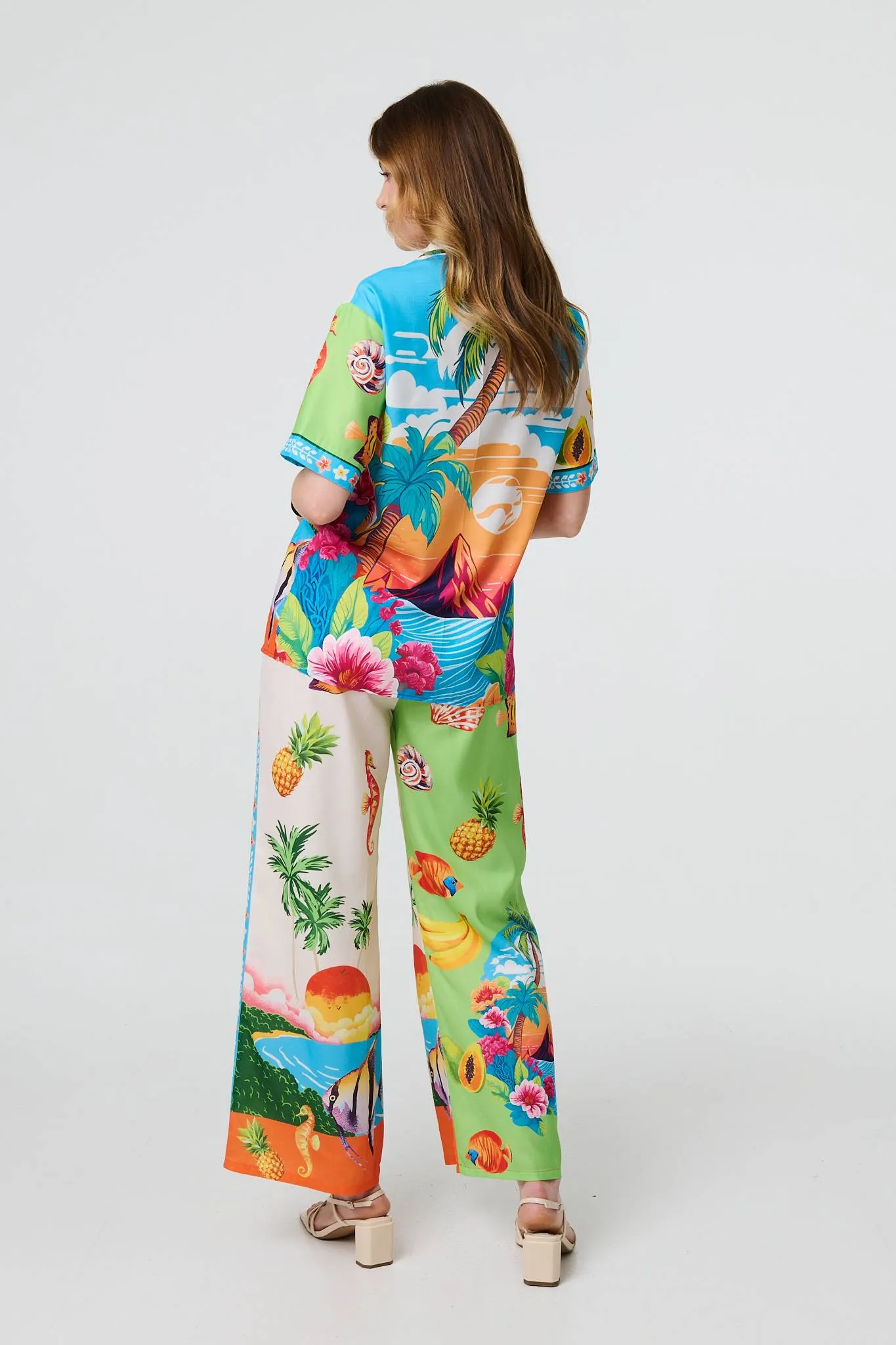 Tropical Print Short Sleeve Shirt