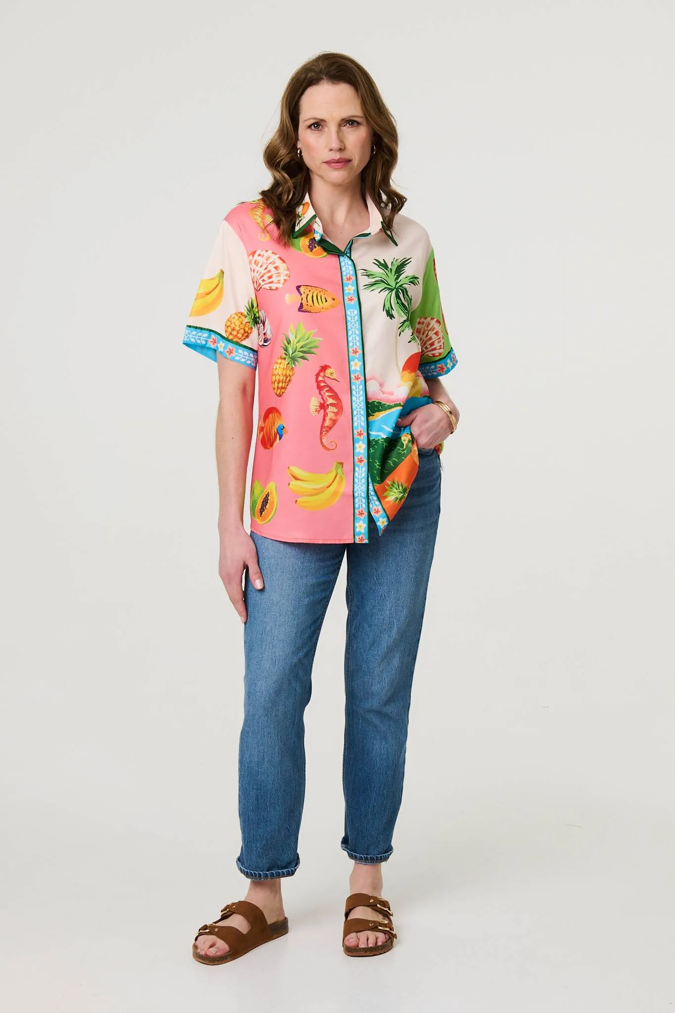 Tropical Print Short Sleeve Shirt