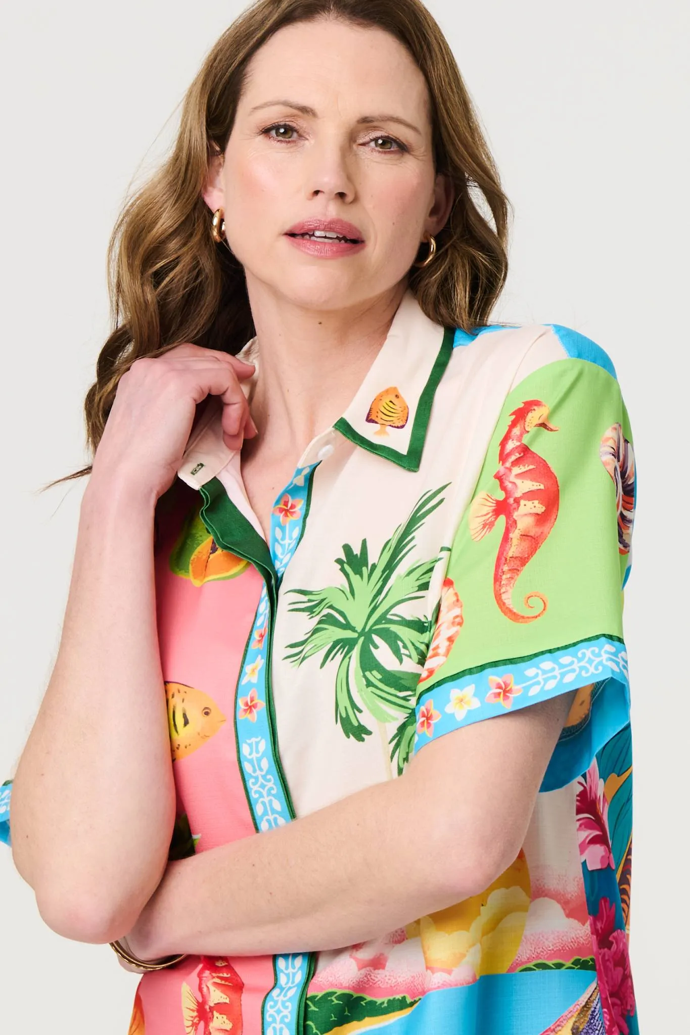 Tropical Print Short Sleeve Shirt
