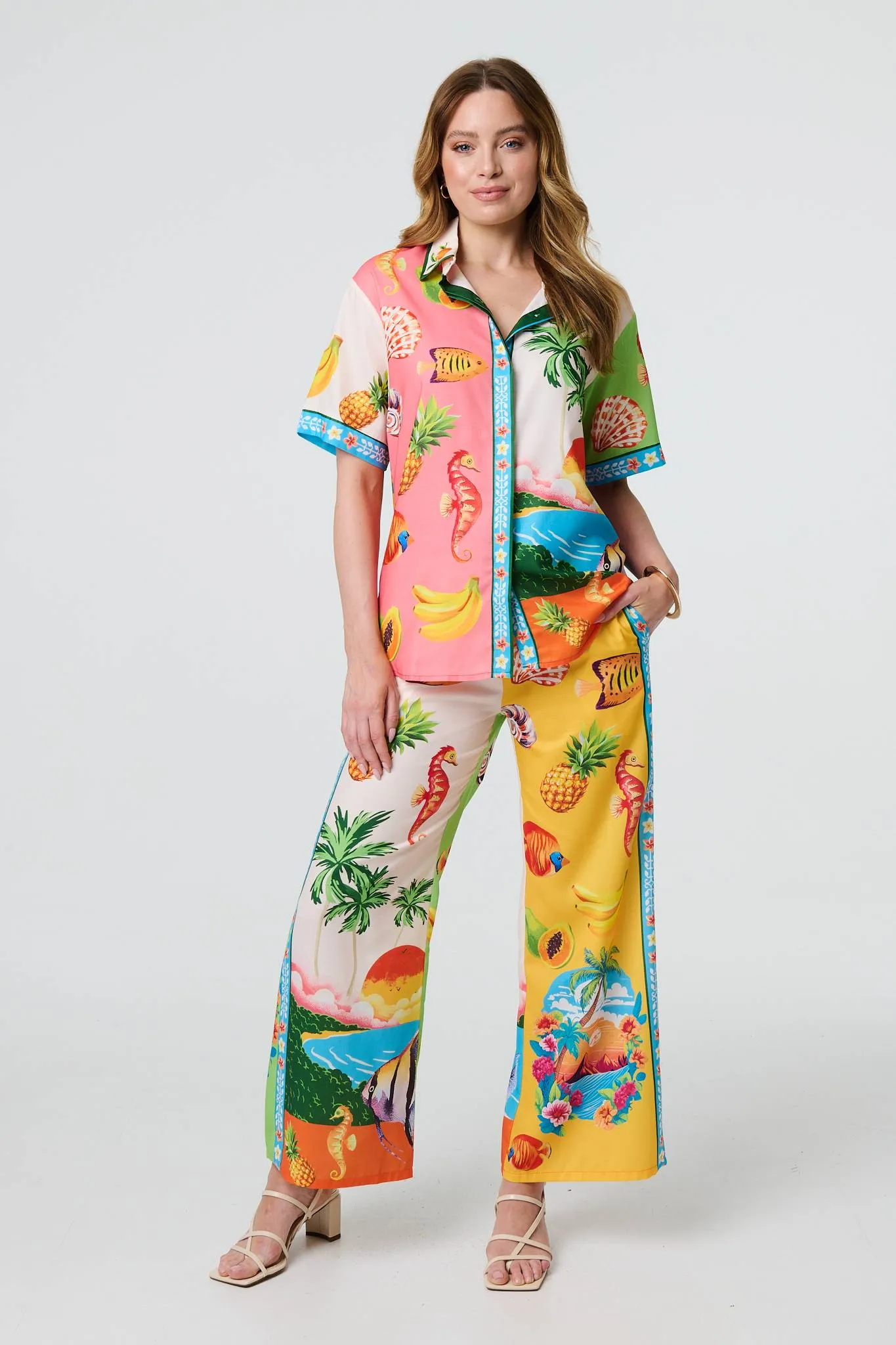Tropical Print Short Sleeve Shirt
