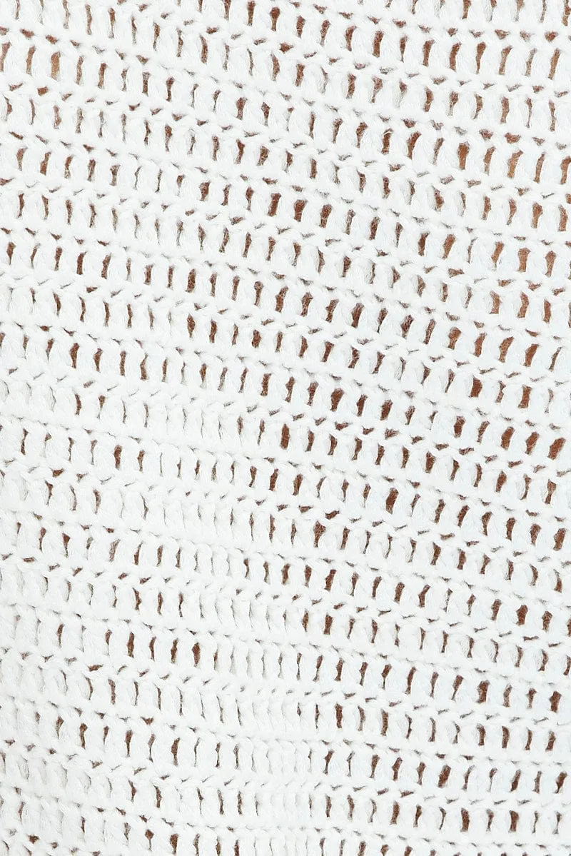 White Crochet Knit Vest