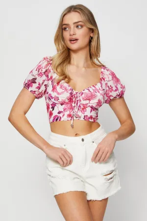 White Distress Denim Shorts High Rise
