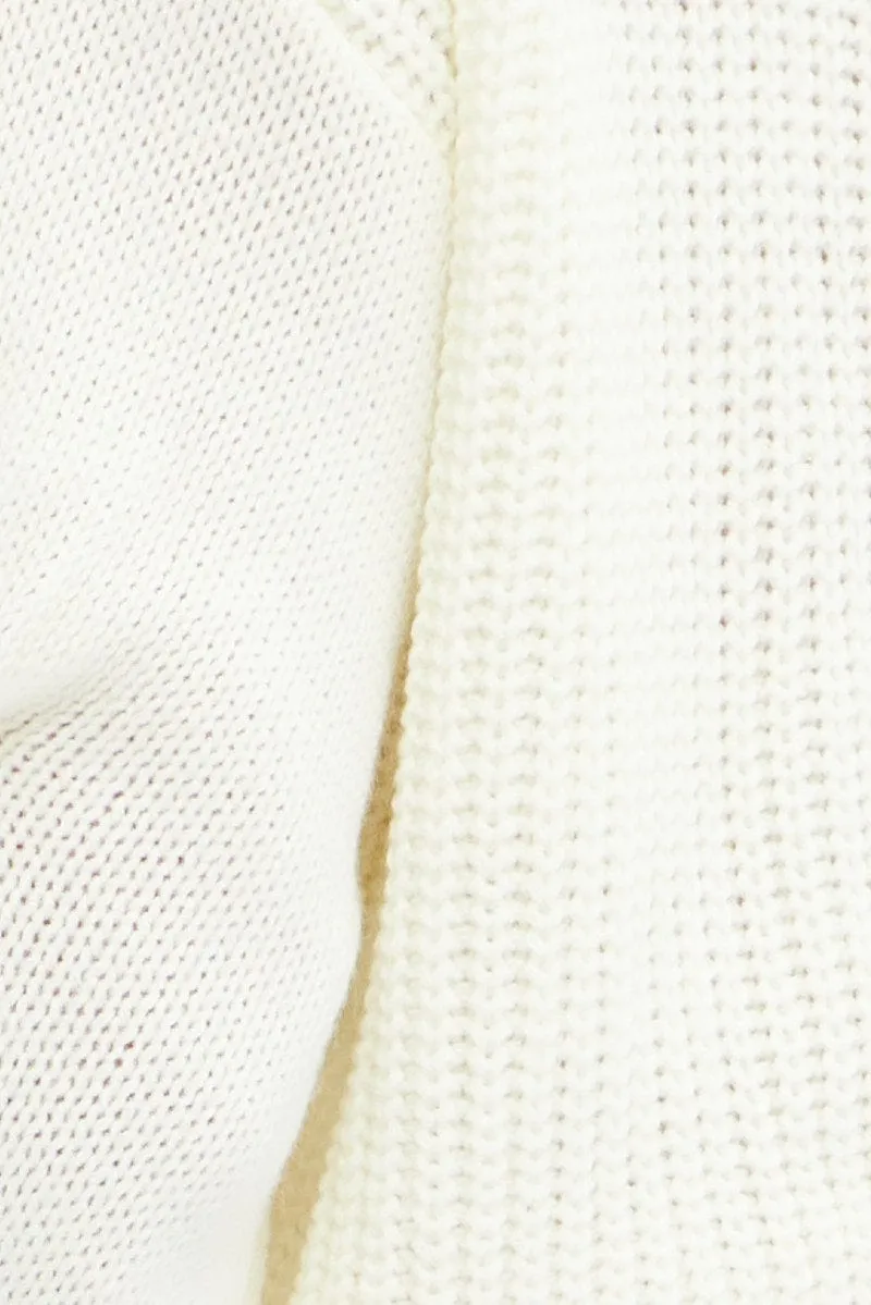 White Knit Top Long Sleeve Relaxed