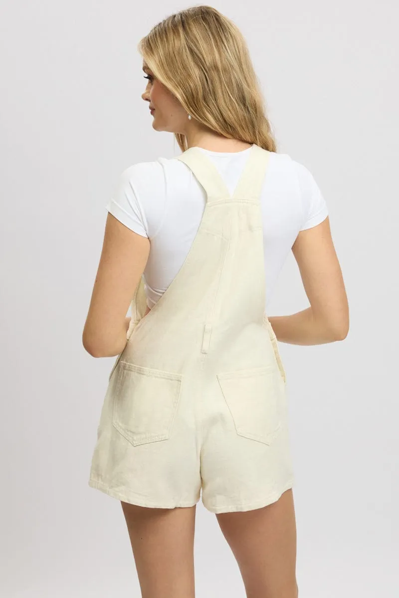 White Overall Shorts