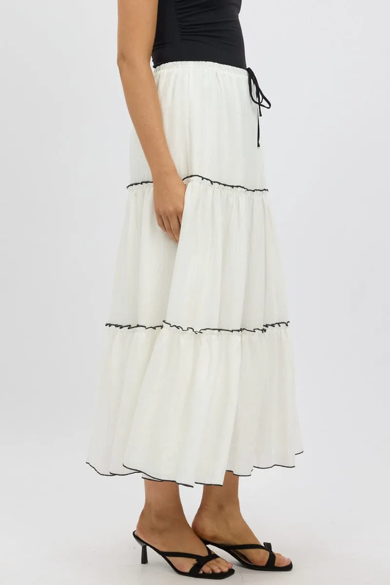 White Tiered Maxi Skirt