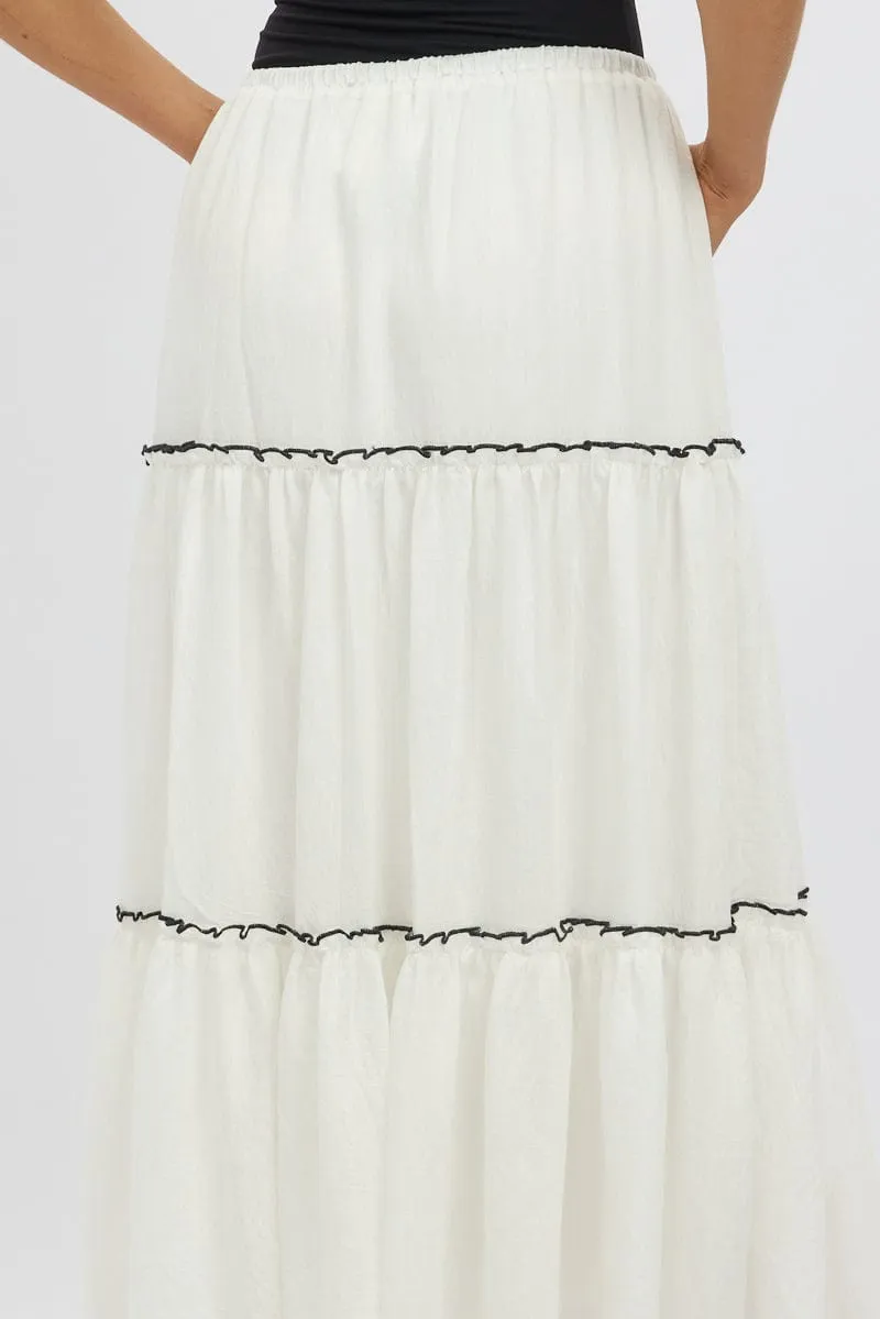 White Tiered Maxi Skirt