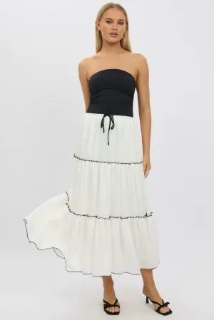 White Tiered Maxi Skirt