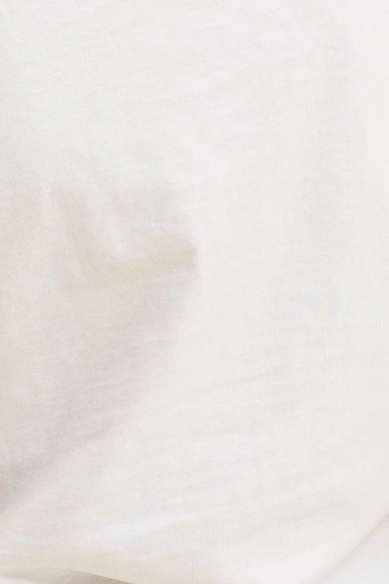White V Neck T-Shirt Cotton Regular Fit Cotton