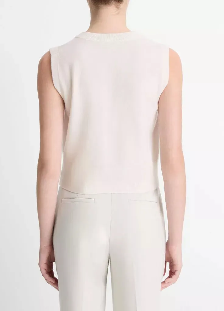 Wool-Blend Henley Shell - Optic White